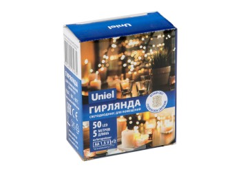 Светодиодная гирлянда Uniel Роса белый ULD-S0500-050/SCB/2AA White IP20 Dew UL-00007184