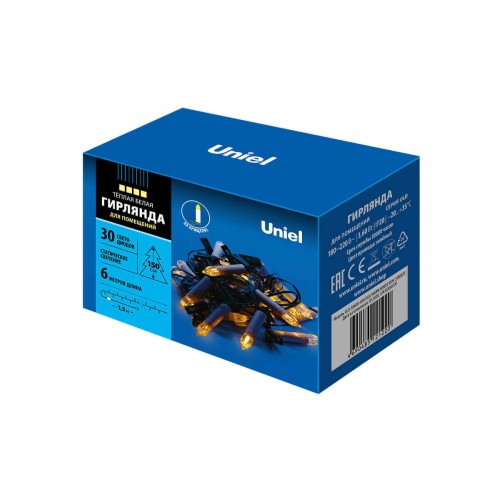 Светодиодная гирлянда Uniel Свечки 220V теплый белый ULD-S0600-030/SGA Warm White IP20 Candles UL-00005469, купить в Минске по самой низкой цене