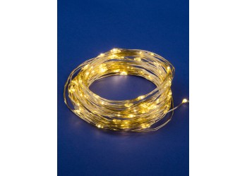 Светодиодная гирлянда Uniel Роса теплый белый ULD-S1000-100/SCB/3AA Warm White IP20 Dew UL-00005482