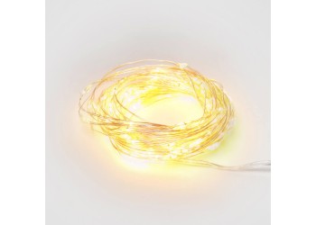 Светодиодная гирлянда Uniel Роса теплый белый ULD-S1000-100/SCB/3AA Warm White IP20 Dew UL-00005482