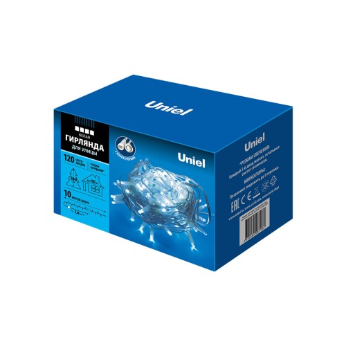 Уличная светодиодная гирлянда Uniel 220V белый ULD-S1000-120/TWK White IP67 UL-00001351, купить в Минске по самой низкой цене