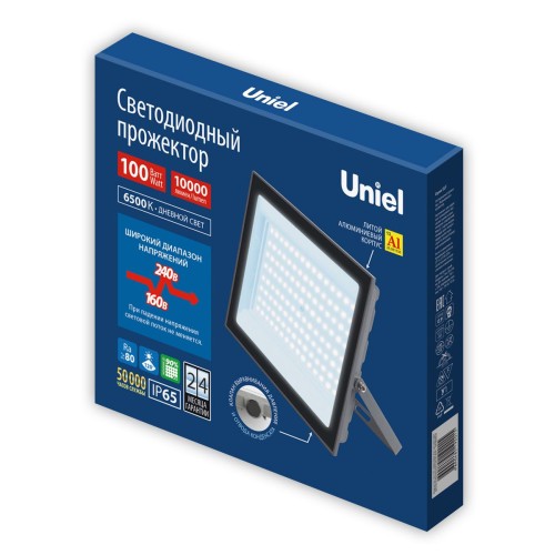 Прожектор светодиодный Uniel ULF-F23-100W/6500K IP65 160-240V Grey UL-00011848, купить в Минске по самой низкой цене