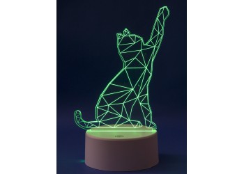 Фигурка светодиодная «Кошка» 25,5x13.5см Uniel ULI-M501 RGB/3AAA Catty/White UL-00007419