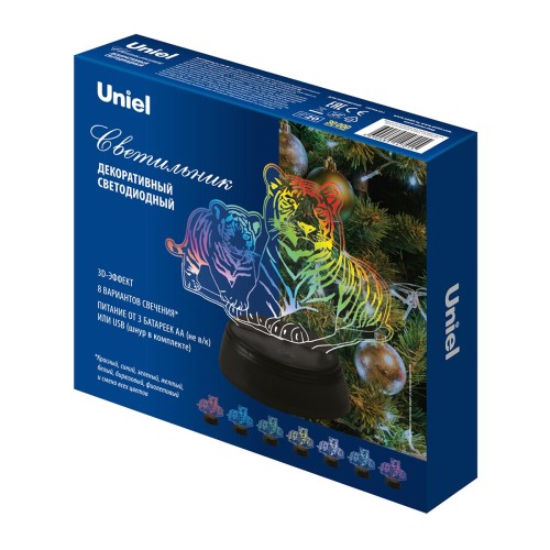 Светодиодная фигура Uniel ULI-M508 RGB/3AA Tiger Family/Black UL-00008403, купить в Минске по самой низкой цене