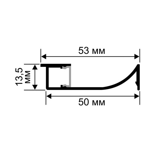 Профиль с рассеивателем для светодиодной ленты Apeyron 08-66-Ч, купить в Минске по самой низкой цене
