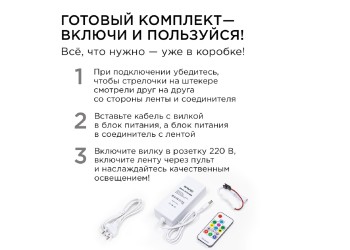 Комплект адресной светодиодной ленты Apeyron 24В, 14,4Вт/м, smd5050 10-99