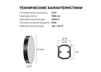 Светильник светодиодный накладной Apeyron 18-153
