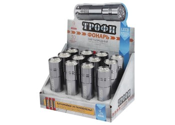 Карманный светодиодный фонарь ЭРА Трофи от батареек 85х23 60 лм TM9-box12 Б0004986