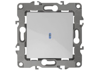 Выключатель одноклавишный с подсветкой ЭРА 12 10AX 250V 12-1102-01 Б0014633