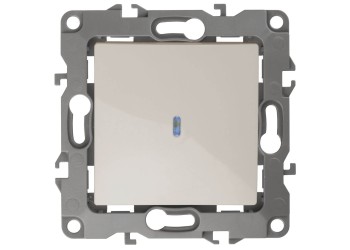 Выключатель одноклавишный с подсветкой ЭРА 12 10AX 250V 12-1102-02 Б0014634