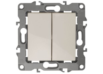 Переключатель двухклавишный ЭРА 12 10AX 250V 12-1106-02 Б0014664