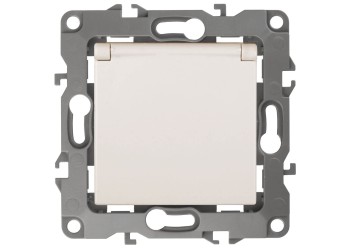 Розетка ЭРА 12 2P E Schuko со шторками с крышкой 16A 250V 12-2103-02 Б0014694