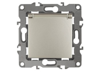 Розетка ЭРА 12 2P E Schuko со шторками с крышкой 16A 250V 12-2103-04 Б0014696