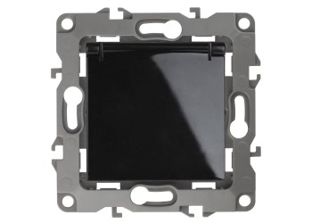 Розетка ЭРА 12 2P E Schuko со шторками с крышкой 16A 250V 12-2103-06 Б0014698