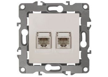 Розетка телефонная 2XRJ11 ЭРА 12 12-3106-02 Б0014718