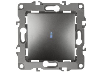 Выключатель одноклавишный с подсветкой ЭРА 12 10AX 250V 12-1102-12 Б0019280