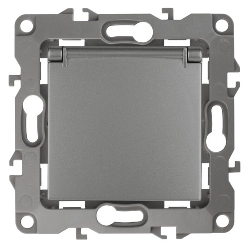 Розетка ЭРА 12 2P E Schuko со шторками с крышкой 16A 250V 12-2103-12 Б0019327, купить в Минске по самой низкой цене