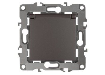 Розетка ЭРА 12 2P E Schuko со шторками с крышкой 16A 250V 12-2103-13 Б0019328