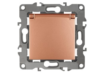 Розетка ЭРА 12 2P E Schuko со шторками с крышкой 16A 250V 12-2103-14 Б0019329