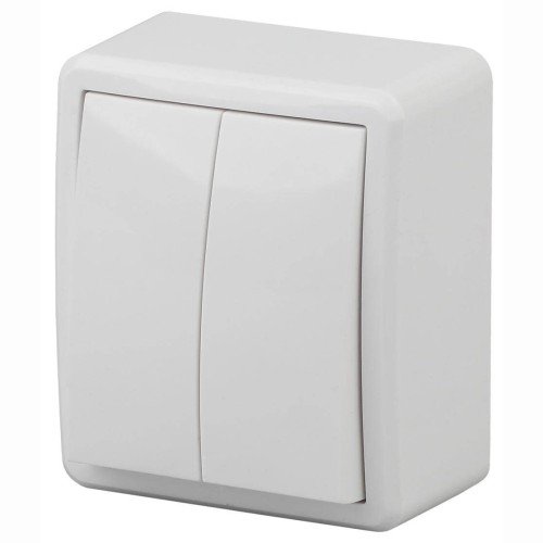 Переключатель двухклавишный ЭРА Эксперт 10AX 250V 11-1204-01 Б0020663, купить в Минске по самой низкой цене