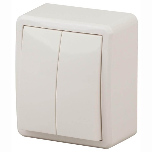 Переключатель двухклавишный с подсветкой ЭРА Эксперт 10AX 250V 11-1205-02 Б0020667, купить в Минске по самой низкой цене