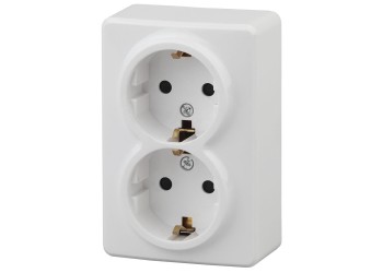 Розетка ЭРА Эксперт 2х2P E Schuko 16A 250V 11-2205-01 Б0020691