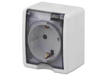 Розетка ЭРА Эксперт 2P E IP54 со шторками 16A 250V 11-2402-01 Б0020714