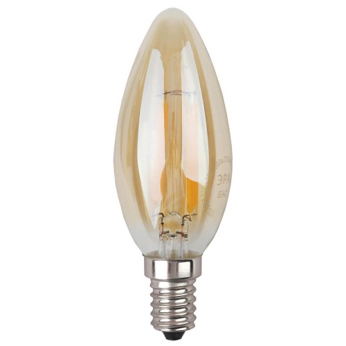 Лампа светодиодная филаментная ЭРА E14 5W 2700K золотая F-LED B35-5W-827-E14 gold Б0027939, купить в Минске по самой низкой цене