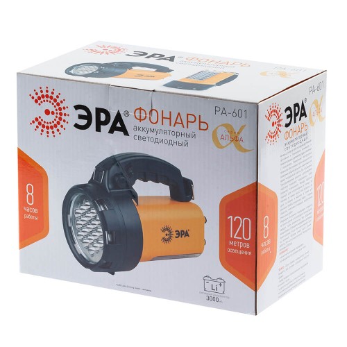 Фонарь-прожектор светодиодный ЭРА аккумуляторный 225х133 320 лм PA-601 Б0031036, купить в Минске по самой низкой цене