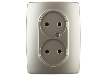 Розетка ЭРА 12 2x2P 16A 250V 12-2107-04 Б0031241