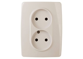 Розетка ЭРА 12 2x2P 16A 250V винтовой зажим 12-2117-02 Б0031249