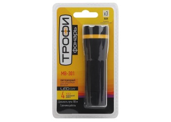 Ручной светодиодный фонарь ЭРА Трофи от батареек 155х90 40 лм MB-301 Б0033750