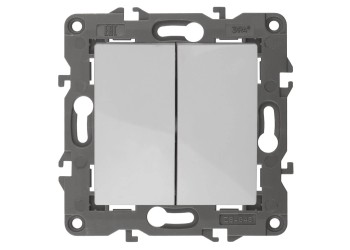 Переключатель двухклавишный ЭРА Elegance 10AX 250V 14-1106-01 Б0034243