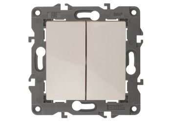 Переключатель двухклавишный ЭРА Elegance 10AX 250V 14-1106-02 Б0034244