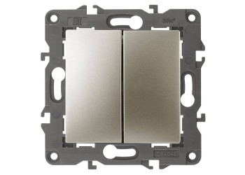 Переключатель двухклавишный ЭРА Elegance 10AX 250V 14-1106-04 Б0034246