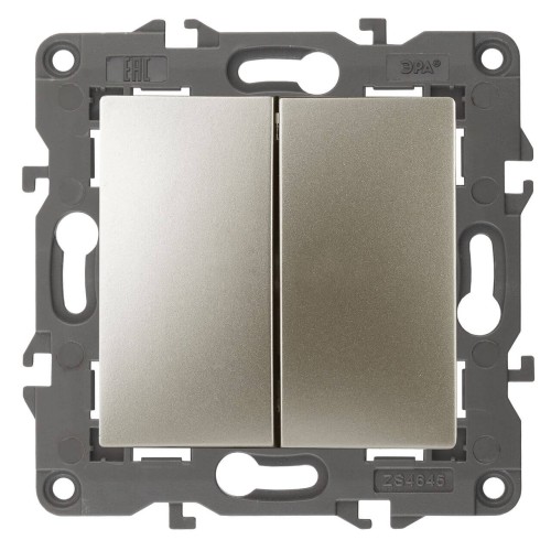 Переключатель двухклавишный ЭРА Elegance 10AX 250V 14-1106-04 Б0034246, купить в Минске по самой низкой цене