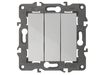 Выключатель трехклавишный ЭРА Elegance 10AX 250V 14-1107-01 Б0034249