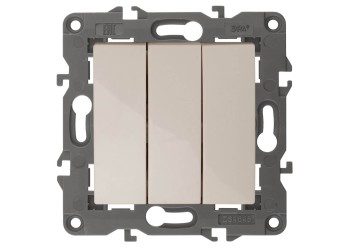 Выключатель трехклавишный ЭРА Elegance 10AX 250V 14-1107-02 Б0034250