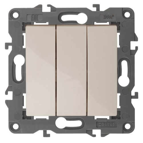 Выключатель трехклавишный ЭРА Elegance 10AX 250V 14-1107-02 Б0034250, купить в Минске по самой низкой цене