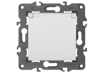 Розетка ЭРА Elegance 2P E Schuko со шторками с крышкой 16A 250V 14-2103-01 Б0034278