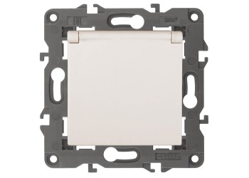 Розетка ЭРА Elegance 2P E Schuko со шторками с крышкой 16A 250V 14-2103-02 Б0034279