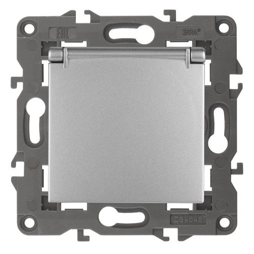 Розетка ЭРА Elegance 2P E Schuko со шторками с крышкой 16A 250V 14-2103-03 Б0034280, купить в Минске по самой низкой цене