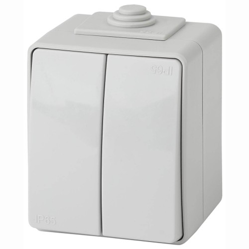 Переключатель двухклавишный ЭРА Эксперт 10AX 250V IP65 11-1606-03 Б0035979, купить в Минске по самой низкой цене