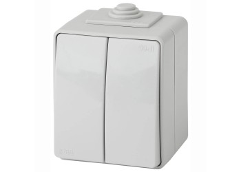 Переключатель двухклавишный ЭРА Эксперт 10AX 250V IP65 11-1606-03 Б0035979