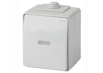 Переключатель одноклавишный с подсветкой ЭРА Эксперт 10AX 250V IP65 11-1610-03 Б0035981