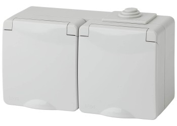 Розетка ЭРА Эксперт 2х2P E IP65 16A 250V 11-2603-03 Б0035991