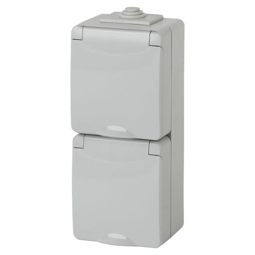 Розетка ЭРА Эксперт 2х2P E IP65 со шторками 16A 250V 11-2608-03 Б0036003, купить в Минске по самой низкой цене