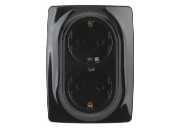 Розетка ЭРА 12 2x2P E Schuko со шторками 16A 250V 12-2108-06 Б0036447