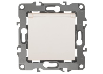 Розетка ЭРА 12 2P E Schuko со шторками с крышкой 16A 250V 12-2003-02 Б0038807