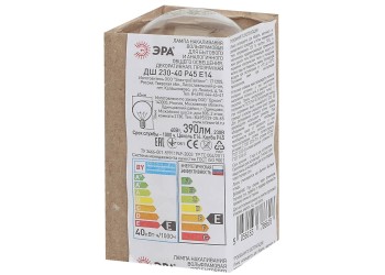 Лампа накаливания ЭРА E14 40W 2700K прозрачная ДШ 40-230-Е14 (гофра) Б0039132